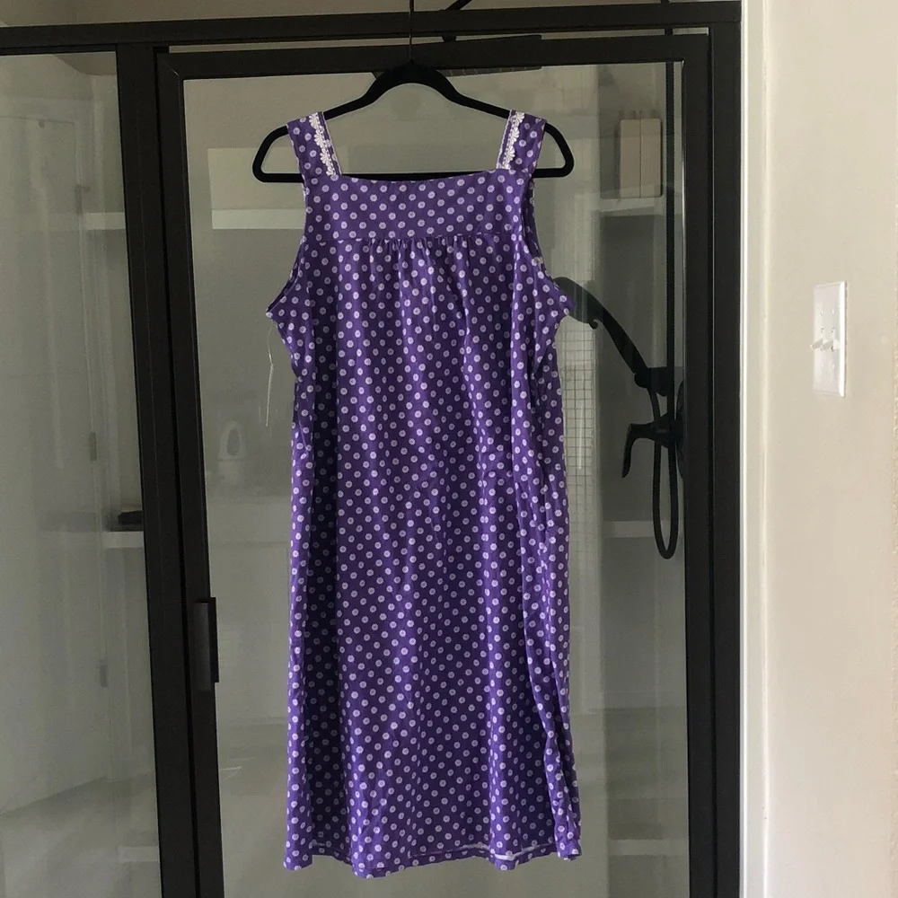 Aria Collection Purple Floral Sleeveless Nightgown NWT L